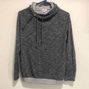 Boutique Only Heather Blue/Grey Double Hoodie Pull Over Size Small